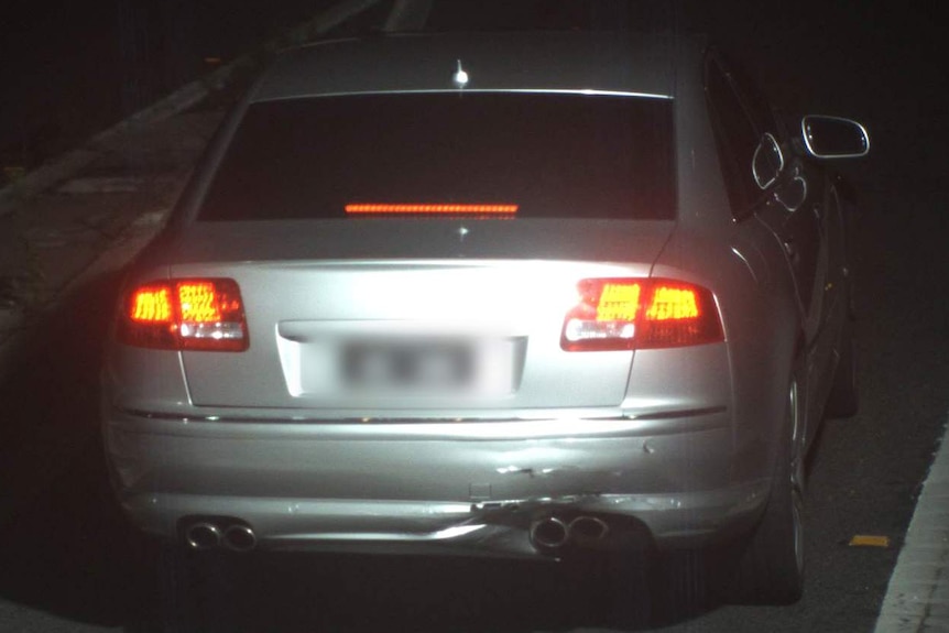 Silver Audi was later found burnt out by police