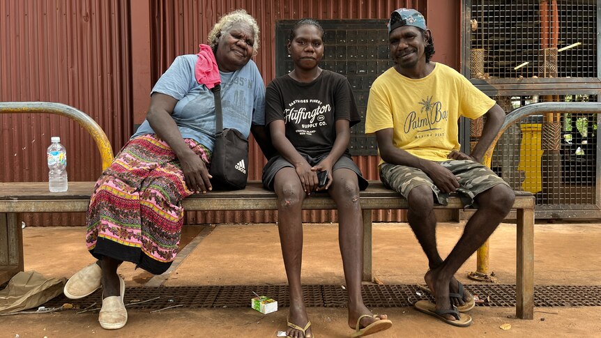 Tiwi Islands locals in front of the recreation hall.