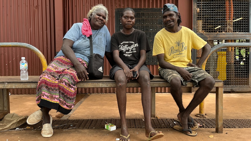 Tiwi Islands locals in front of the recreation hall.