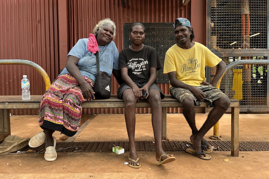 Tiwi Islands locals in front of the recreation hall.