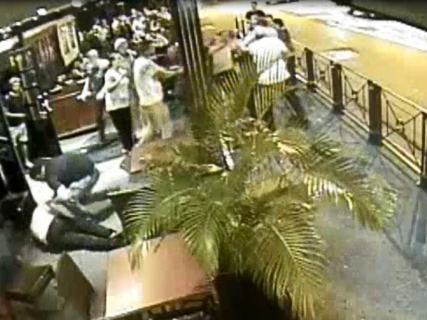 CCTV still of alleged assault outside Irish pub Shenannigans