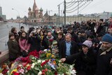 People gather at scene of Boris Nemtsov shooting
