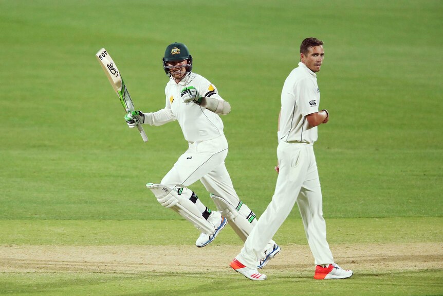 Peter Siddle celebrates win over New Zealand