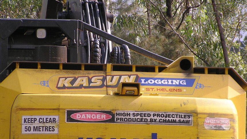 Tasmanian forest machinery in a New South Wales coup.