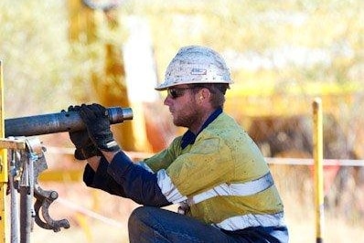 Hard at work on the drill rig