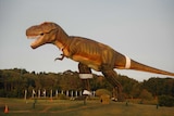 Mr Palmer has erected a life-size Tyrannosaurus rex beside the golf course.