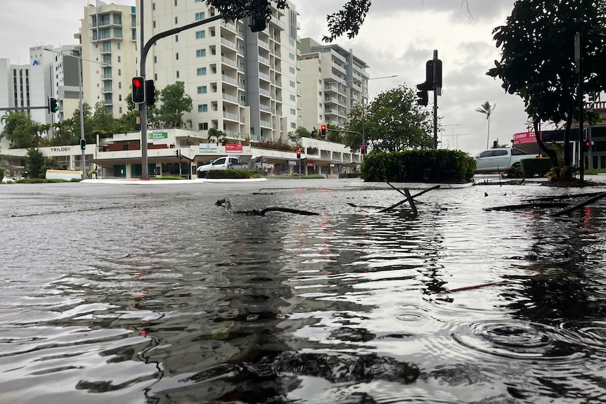 floodwaters on the streets of Cairns