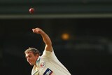 Steve O'Keefe bowls for the Blues