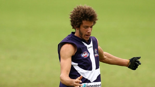 Zac Clarke made 15 disposals, 26 hitouts and five tackles in Freo's loss to the Saints.
