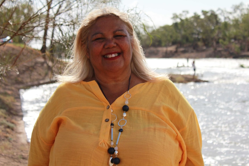 Trish Frail at the Brewarrina weir.