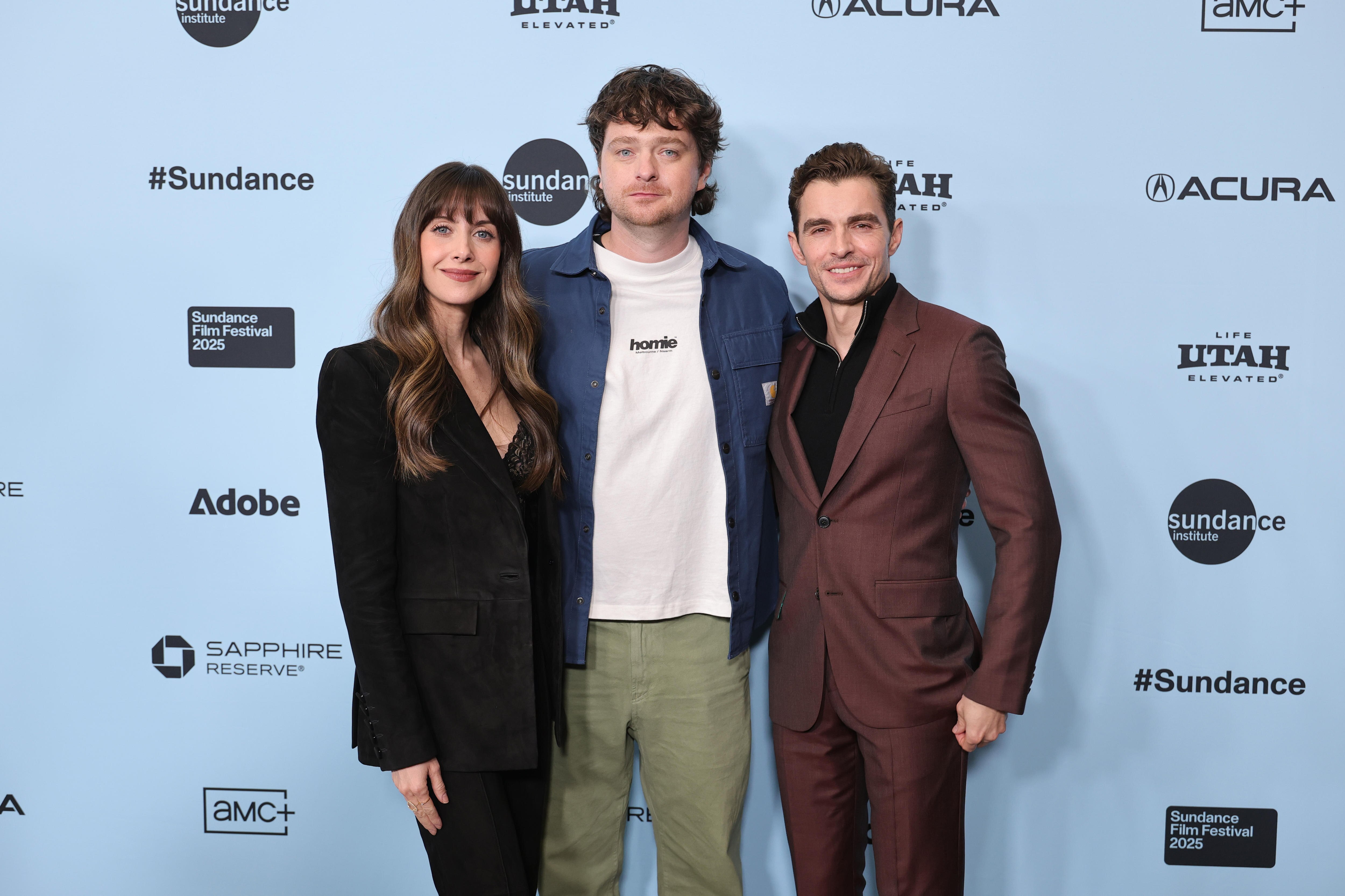 Alison Brie, Michael Shanks and Dave Franco at Together's Sundance premiere event in January.