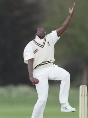 Gladstone Small bowls a cricket ball as seen from a side on view point
