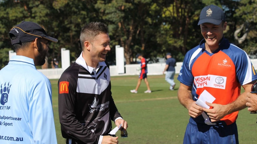 Michael Clarke with his club team-mates