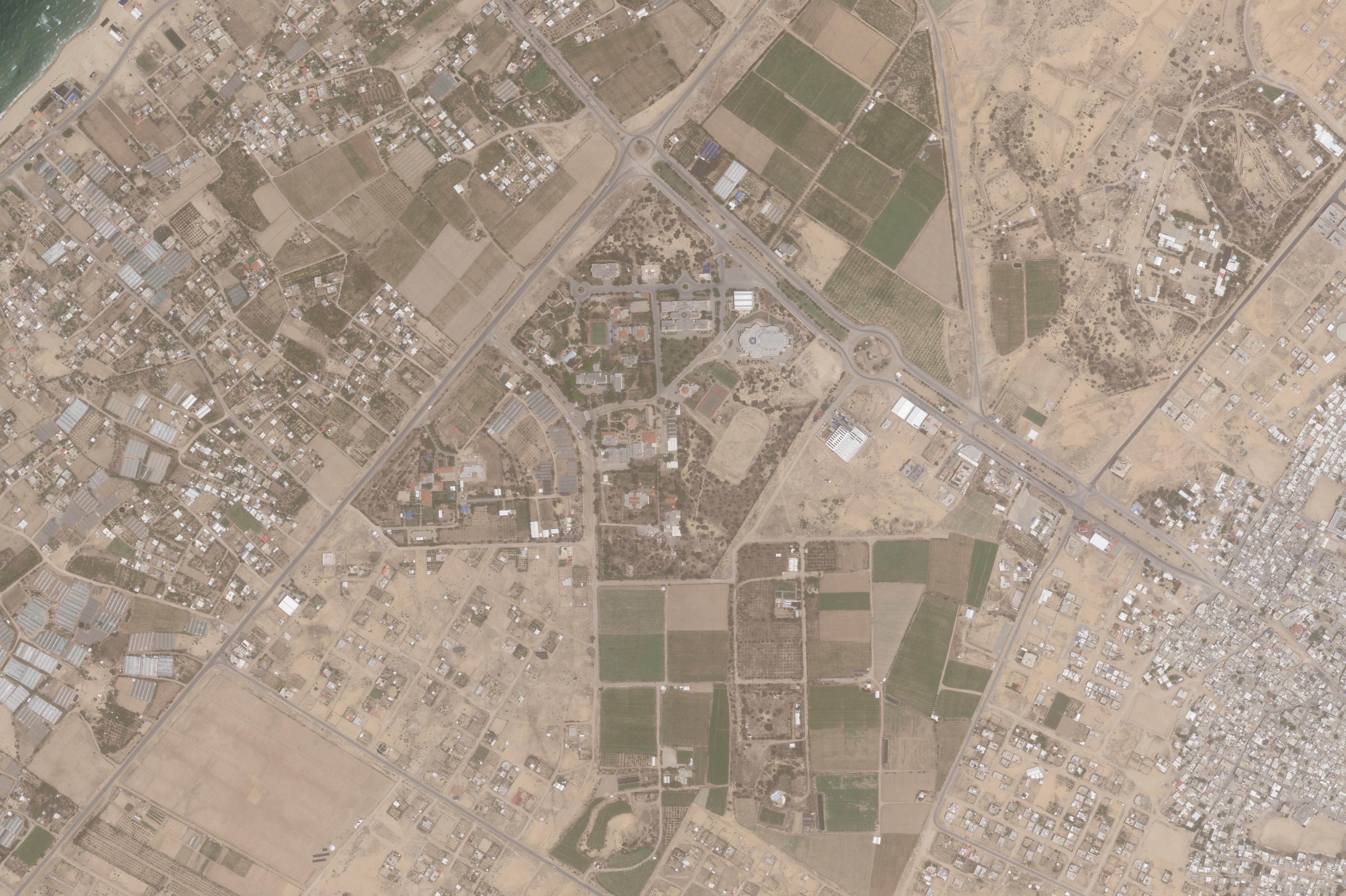 The area around Al-Aqsa University in Gaza in 2023.