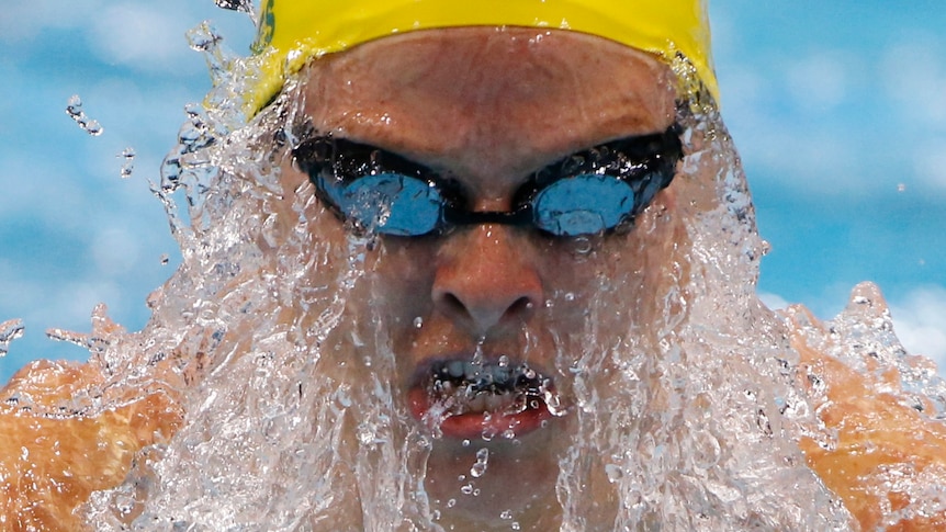 Leisel Jones swims during the women's 100m breaststroke heats at the London 2012 Olympic Games.