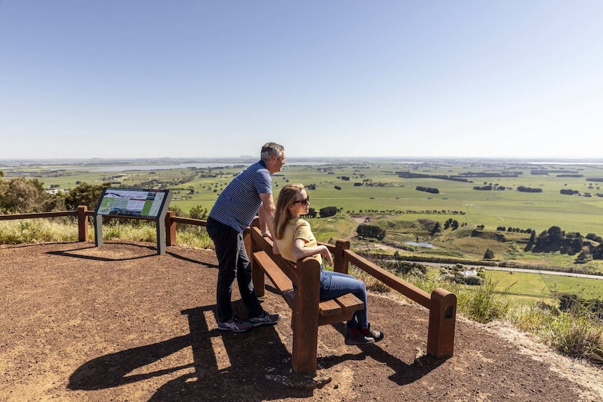 The view from Mt Leura in Camperdown, in south-west Victoria.