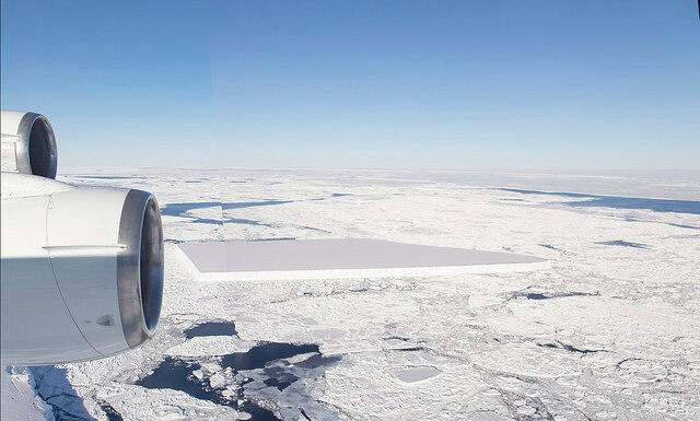 A tabular iceberg is very unusual with sharp edges indicating it only recently broke off Antarctica's ice shelf.