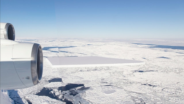 A tabular iceberg is very unusual with sharp edges indicating it only recently broke off Antarctica's ice shelf.