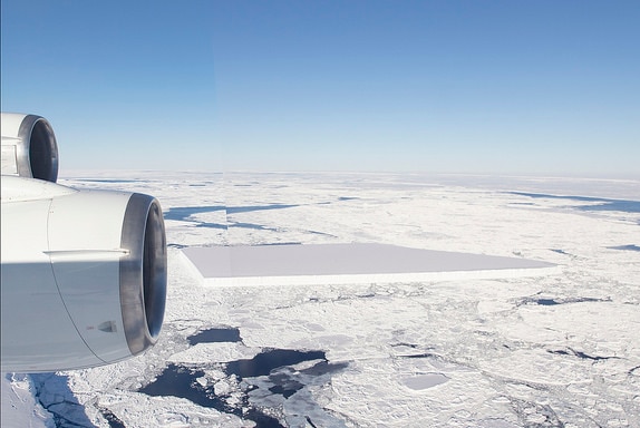 A tabular iceberg is very unusual with sharp edges indicating it only recently broke off Antarctica's ice shelf.