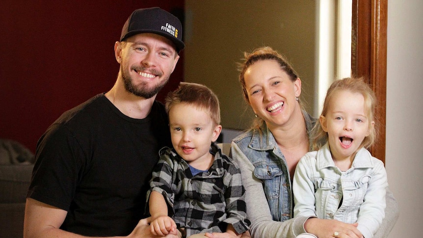 John and Kylie Kirkegaard with children James and Grace