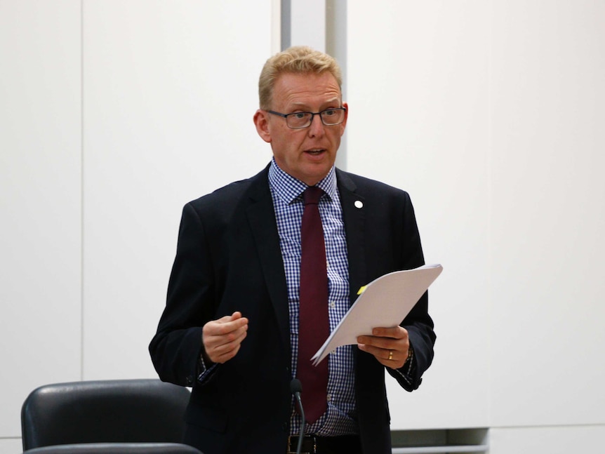 Mark Parton speaks in the Legislative Assembly.