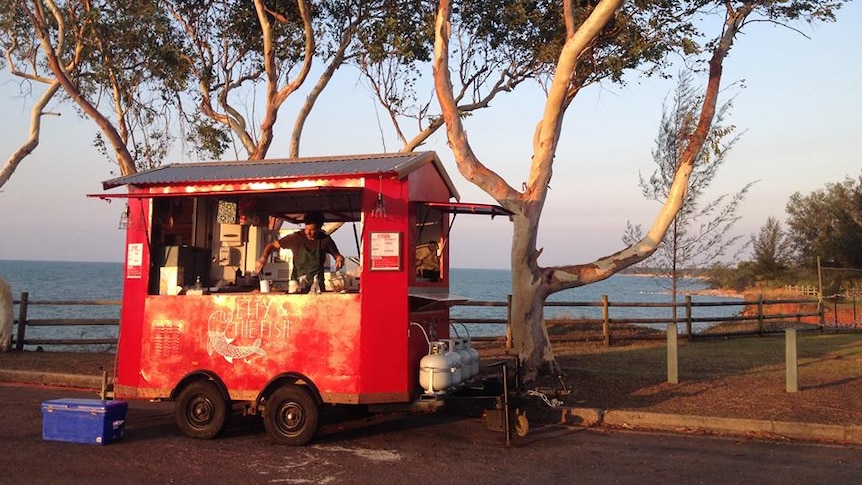 Not a bad view at the Nightcliff pool car park for diners at the Jetty and the Fish fish and chip van.