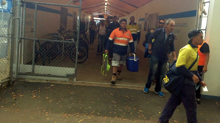 Workers leave Lend Lease site at Barangaroo after death
