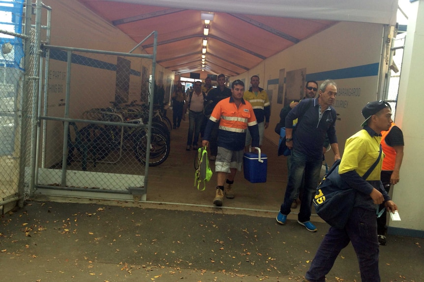 Workers leave Lend Lease site at Barangaroo after death