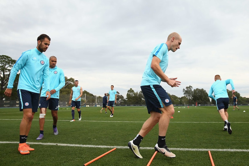 Aaron Mooy trains for Melbourne City