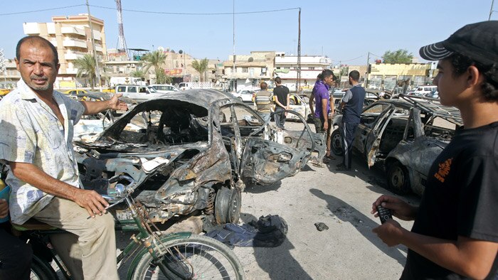 Car bombing in Baghdad. Residents are facing an upsurge in violence across Iraq.
