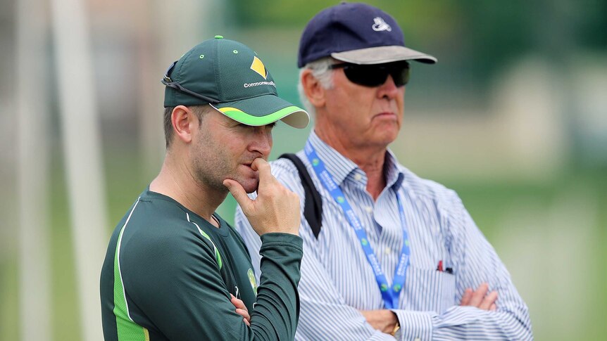 Australian captain Michael Clarke and selector John Inverarity