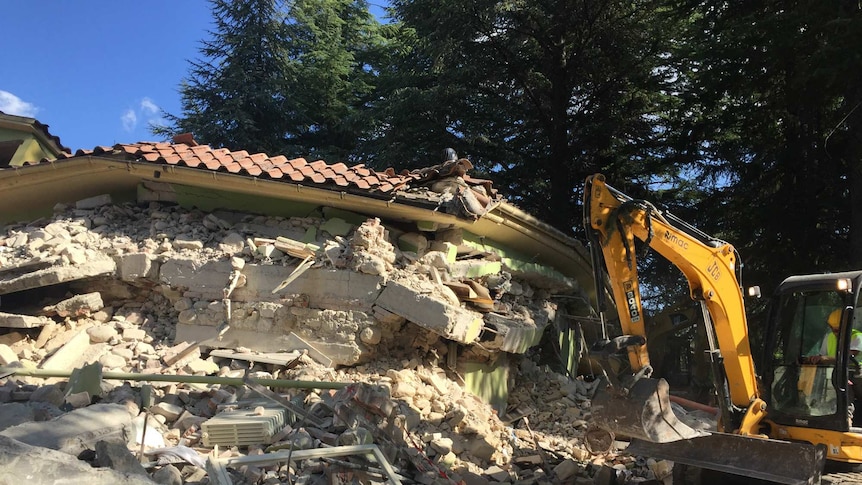 A damaged home after Italy earthquake