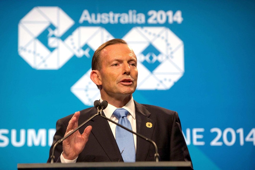 Tony Abbott speaks to the media