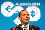 Tony Abbott speaks to the media