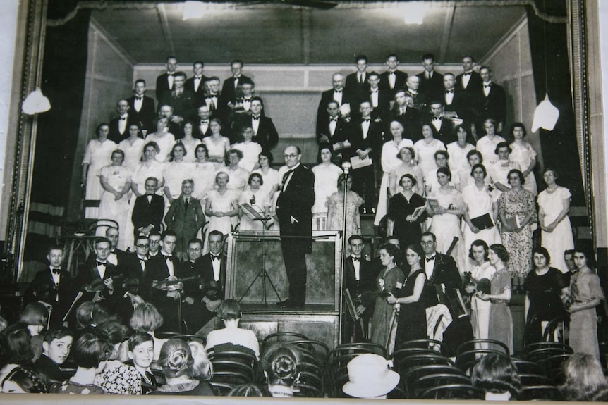 Group choir on stage