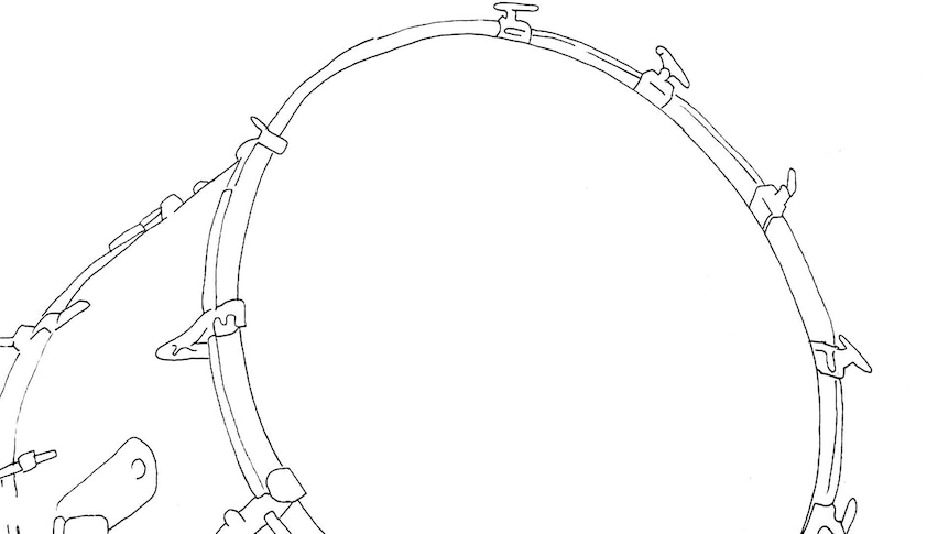 Line drawing of a drum