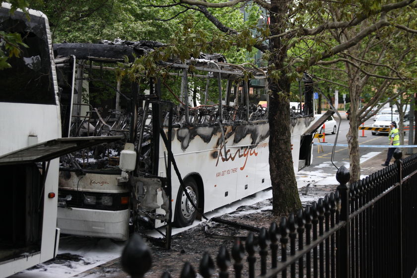 Bus arson strands school trip group - ABC News