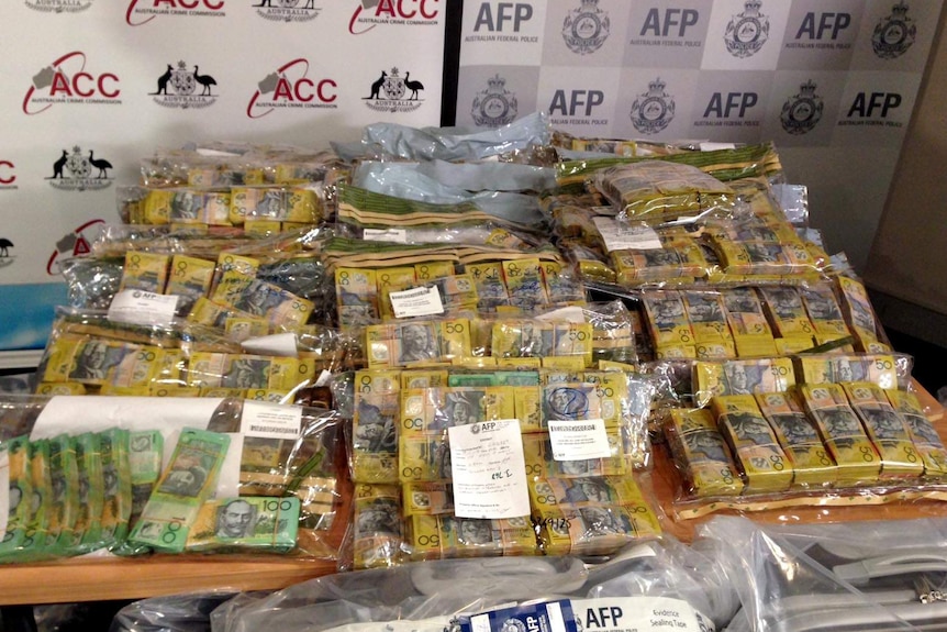 Some money seized as part by the Eligo National Task Force.
