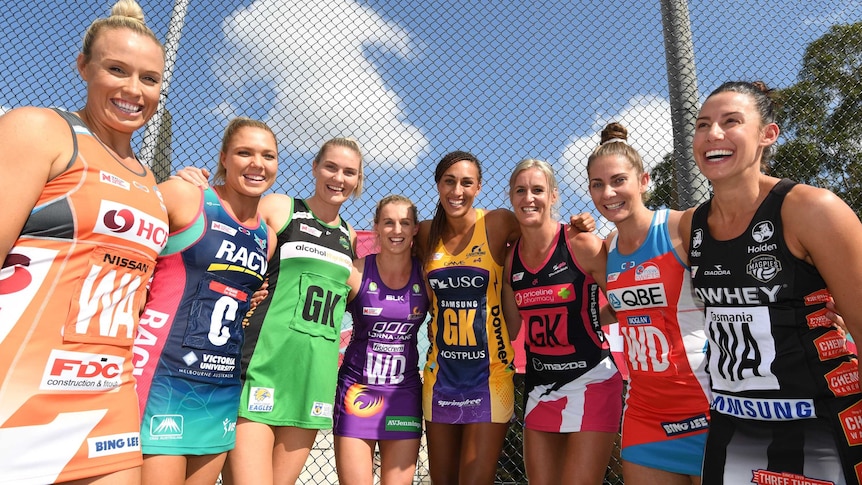 Netball team captains gather for the Super Netball competition launch