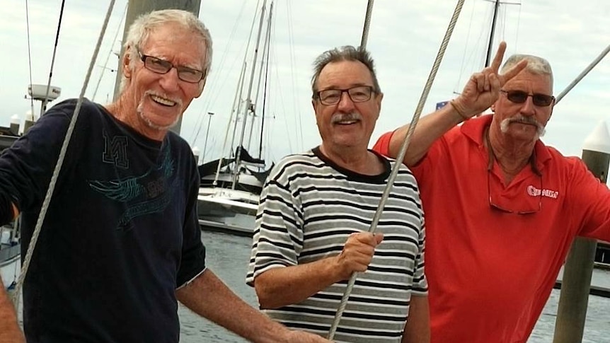 Anthony Mahoney, Lionel Ansselin (centre) and Laurie Miller (right)
