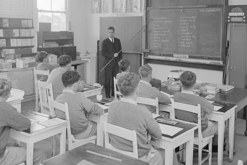 Students in a classroom at the Mt Penang Training School in the 1970s. 
