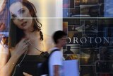 A poster showing the face of handbag and accessories retailer Oroton, Australian actress Rose Byrne.