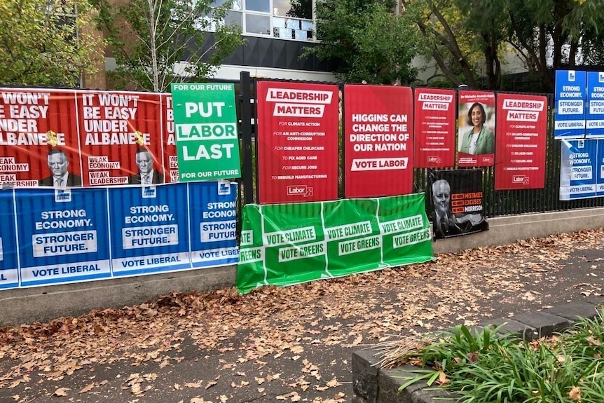 Election posters on a fence