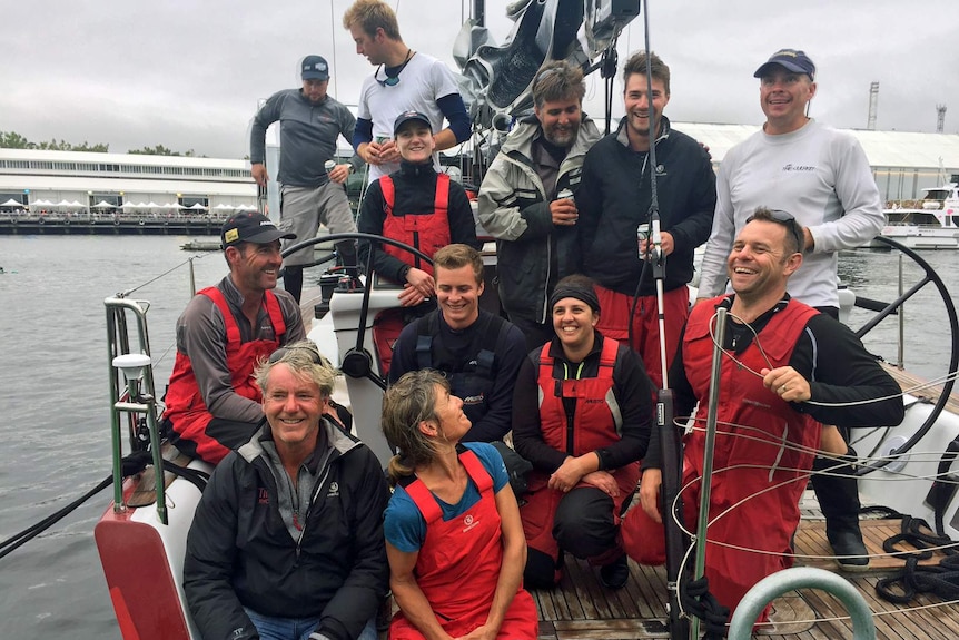 Crew of Tilt after winning the Launceston to Hobart December 29, 2016