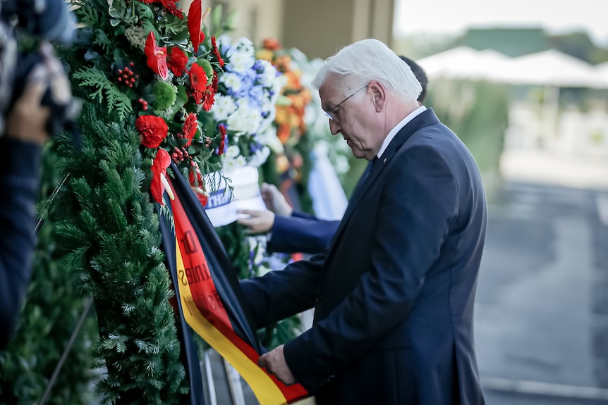 German President Frank-Walter Steinmeier at the 50th anniversary of the 1972 Munich Olympics terror attack.