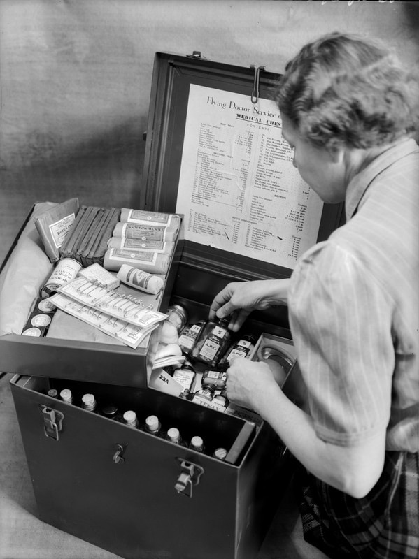 Flying Doctor Service medical chest, 1951.  State Library of Western Australia