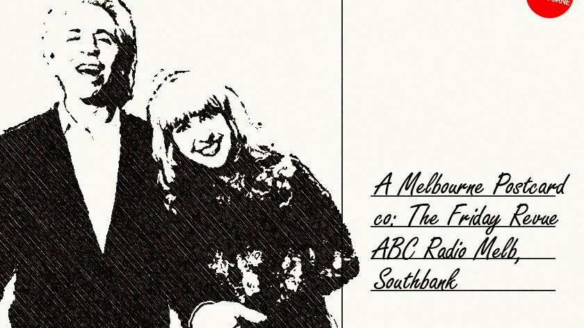 An image of a postcard featuring Brian Nankervis and Richelle Hunt