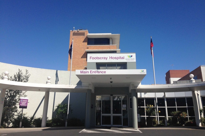 The main entrance of Footscray Hospital.