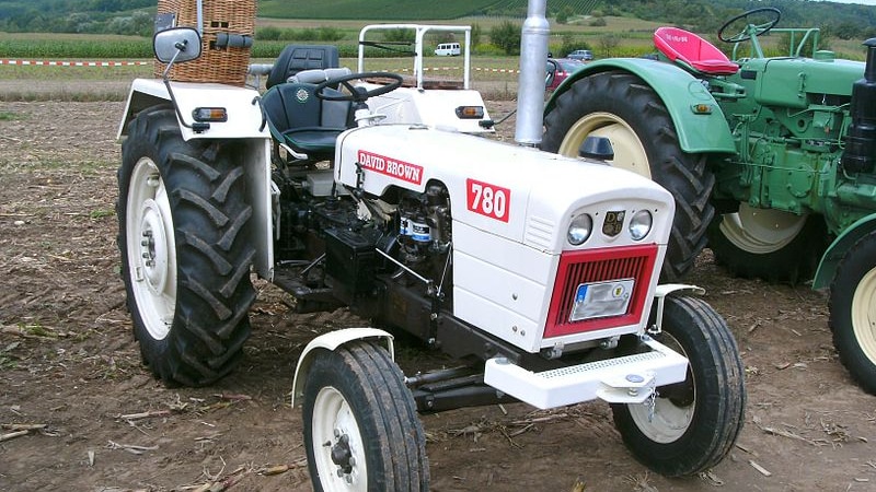A white tractor.