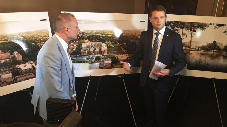 Jay Weatherill and Stephen Mullighan present plans for the old Royal Adelaide Hospital site
